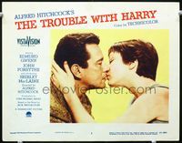2v283 TROUBLE WITH HARRY LC #2 '55 Hitchcock, close up of Shirley MacLaine kissing John Forsythe!