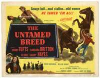 2v756 UNTAMED BREED title card '48 Sonny Tufts fighting with men & bull, pretty Barbara Britton!