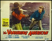2v286 VANISHING AMERICAN LC #3 '55 Zane Grey, Native American Indian w/knife confronts Scott Brady!