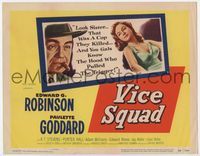 2v760 VICE SQUAD title card '53 Edward G. Robinson grills sexy babe who knows who killed a cop!