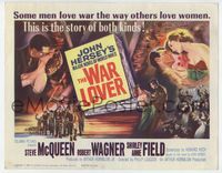 2v768 WAR LOVER movie title lobby card '62 Steve McQueen, Robert Wagner, Shirley Anne Field