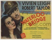 2v771 WATERLOO BRIDGE TC '40 wonderful close image of Vivien Leigh & Robert Taylor in uniform!