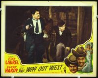 2v290 WAY OUT WEST LC #2 R47 great close up of Stan Laurel & Oliver Hardy with donkey in mine!