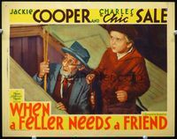 2v294 WHEN A FELLER NEEDS A FRIEND LC '32 great close up of old Chic Sale & young Jackie Cooper!