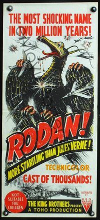 2w838 RODAN Aust daybill 1959 Sora no Daikaiju Radon, cool art of The Flying Monster, Ishiro Honda