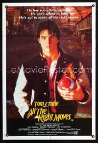 2w240 ALL THE RIGHT MOVES Aust one-sheet '83 close up of high school football player Tom Cruise!