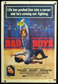 2w248 BAD BOYS Aust one-sheet '83 life has pushed Sean Penn into a corner &he's coming out fighting