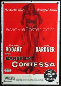 2w250 BAREFOOT CONTESSA Aust 1sheet '54 great artwork of Humphrey Bogart & sexy full-length Gardner!