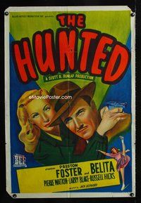 2w338 HUNTED Australian movie one-sheet poster '48 Preston Foster, Belita, Pierre Watkin