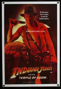 2w342 INDIANA JONES & THE TEMPLE OF DOOM teaser Aust 1sheet '84 full-length Harrison Ford w/machete!