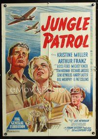 2w354 JUNGLE PATROL Australian movie one-sheet poster '48 Kristine Miller, Arthur Franz, Ross Ford