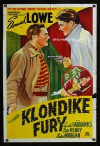 2w366 KLONDIKE FURY Aust movie one-sheet poster '42 Edmund Lowe, Lucile Fairbanks, in the Yukon!