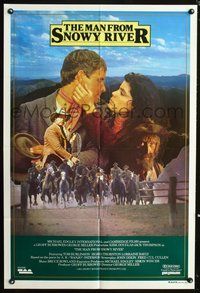 2w384 MAN FROM SNOWY RIVER Aust one-sheet poster '82 Tom Burlinson, Kirk Douglas in a dual role!