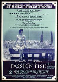 2w406 PASSION FISH reviews style Aust one-sheet '92 John Sayles, Mary McDonnell sitting on a pier!