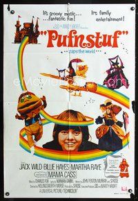 2w423 PUFNSTUF Aust movie one-sheet poster '70 Sid & Marty Krofft musical, great fantasy image!