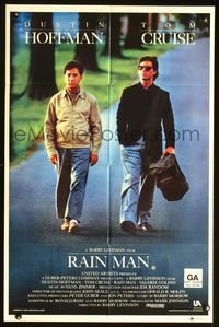 2w428 RAIN MAN Aust one-sheet '88 Tom Cruise & autistic Dustin Hoffman, directed by Barry Levinson!