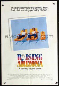 2w429 RAISING ARIZONA Aust movie one-sheet poster '87 Coen Brothers, Nicolas Cage, great artwork!