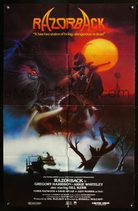 2w431 RAZORBACK Australian movie one-sheet poster '84 Australian horror, great art!