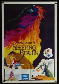 2w449 SLEEPING BEAUTY Aust 1sh R1970s Walt Disney cartoon fairy tale fantasy classic!