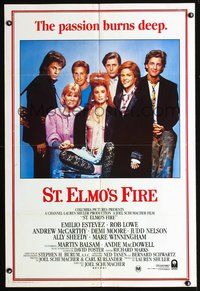 2w457 ST. ELMO'S FIRE Aust 1sheet '85 Rob Lowe, Demi Moore, Emilio Estevez, Ally Sheedy, Judd Nelson