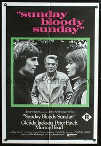 2w470 SUNDAY BLOODY SUNDAY Aust one-sheet poster '71 Glenda Jackson, Peter Finch, homosexual drama!