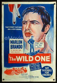 2w499 WILD ONE Aust movie one-sheet poster '53 ultimate biker Marlon Brando, Mary Murphy, Lee Marvin