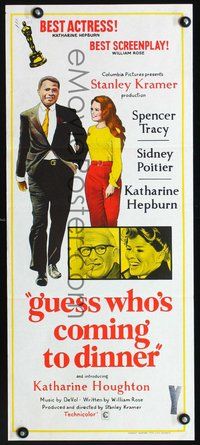 2w615 GUESS WHO'S COMING TO DINNER Aust daybill '67 Sidney Poitier, Spencer Tracy,Katharine Hepburn