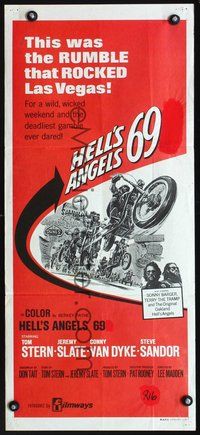 2w629 HELL'S ANGELS '69 Australian daybill '69 biker gang in the rumble that rocked Las Vegas!
