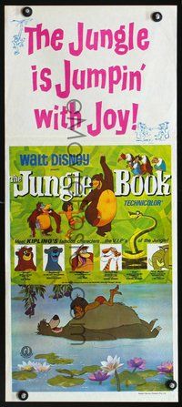 2w666 JUNGLE BOOK Australian daybill movie poster R82 Walt Disney cartoon classic!