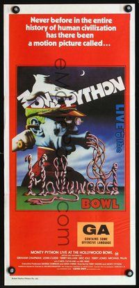 2w742 MONTY PYTHON LIVE AT THE HOLLYWOOD BOWL Aust daybill '82 great wacky meat grinder image!