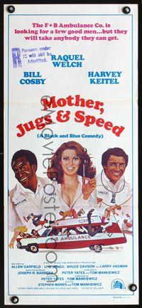 2w746 MOTHER, JUGS & SPEED Aust daybill '76 art of sexy Raquel Welch, Bill Cosby & Harvey Keitel!