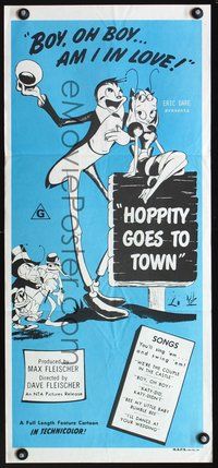 2w747 MR. BUG GOES TO TOWN Australian daybill poster R70s Dave Fleischer animation, cool cartoon art