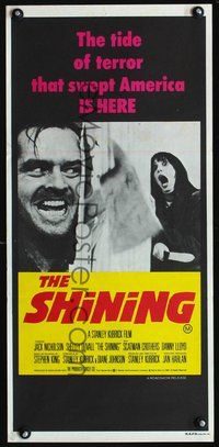 2w858 SHINING Aust daybill '80 Stephen King & Stanley Kubrick horror masterpiece, Jack Nicholson!