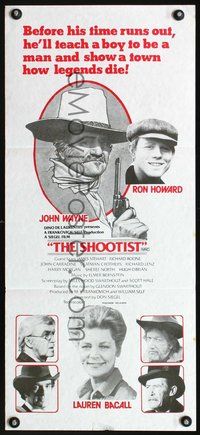 2w859 SHOOTIST Australian daybill movie poster '76 John Wayne, Ron Howard, Lauren Bacall