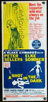 2w860 SHOT IN THE DARK Australian daybill movie poster '64 Peter Sellers, Blake Edwards, Elke Sommer