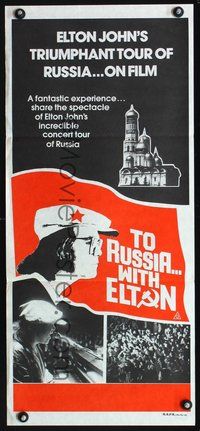2w925 TO RUSSIA WITH ELTON Australian daybill movie poster '79 Elton John live in Moscow!