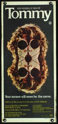 2w926 TOMMY Australian daybill poster '75 The Who, Roger Daltrey, rock & roll, cool mirror image!