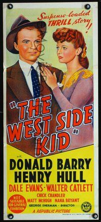2w946 WEST SIDE KID Australian daybill movie poster '43 Donald 'Red' Barry, Henry Hull, Dale Evans