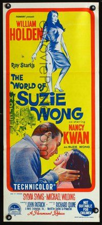 2w959 WORLD OF SUZIE WONG Australian daybill poster '60 William Holden, sexy Nancy Kwan, Sylvia Syms