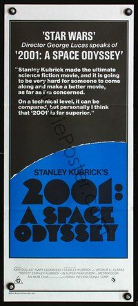 2w508 2001: A SPACE ODYSSEY Aust daybill R78 Stanley Kubrick, Keir Dullea, Gary Lockwell, HAL 9000!