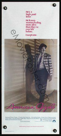 2w518 AMERICAN GIGOLO Australian daybill movie poster '80 male prostitute Richard Gere!