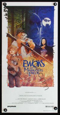 2w526 BATTLE FOR ENDOR Australian daybill poster '85 Star Wars, Ewoks and the Marauders of Endor!