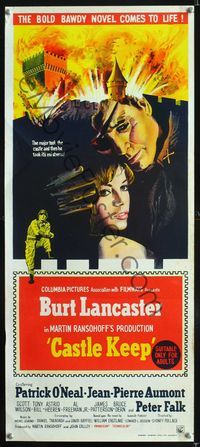 2w542 CASTLE KEEP Australian daybill poster '69 Burt Lancaster & sexy Astrid Heeren in World War II!