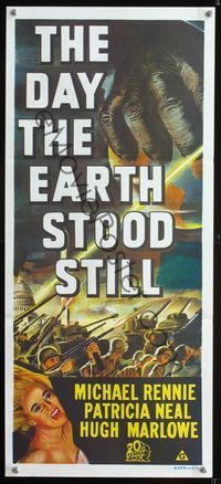 2w558 DAY THE EARTH STOOD STILL Australian daybill movie poster R70s classic Robert Wise sci-fi!