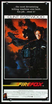 2w583 FIREFOX Australian daybill poster '82 cool C.D. de Mar art of killing machine Clint Eastwood!