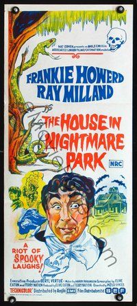 2w638 HOUSE IN NIGHTMARE PARK Australian daybill poster '73 Ray Milland, Night of the Laughing Dead!