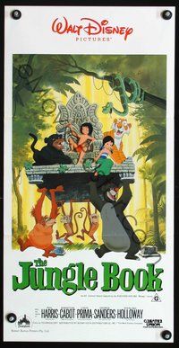 2w667 JUNGLE BOOK Australian daybill movie poster R86 Walt Disney cartoon classic!