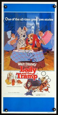2w673 LADY & THE TRAMP Australian daybill movie poster R80 Walt Disney romantic canine classic!