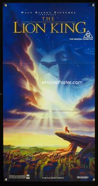 2w690 LION KING blue style Australian daybill movie poster '94 classic Walt Disney cartoon!