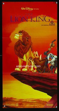 2w691 LION KING red style Australian daybill movie poster '94 classic Walt Disney cartoon!